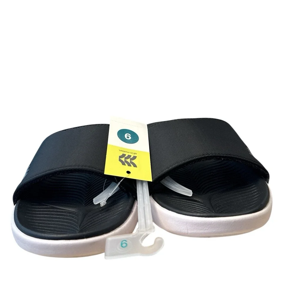 Men's Black Wesley Slides Slip On Comfort Sandals All In Motion Size‎ 9 NWT
